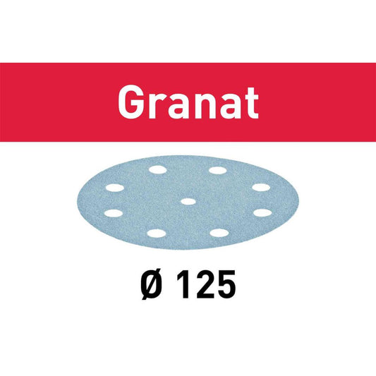 P40-Grit Granat Sandpaper for 125mm Sanders, 10ct