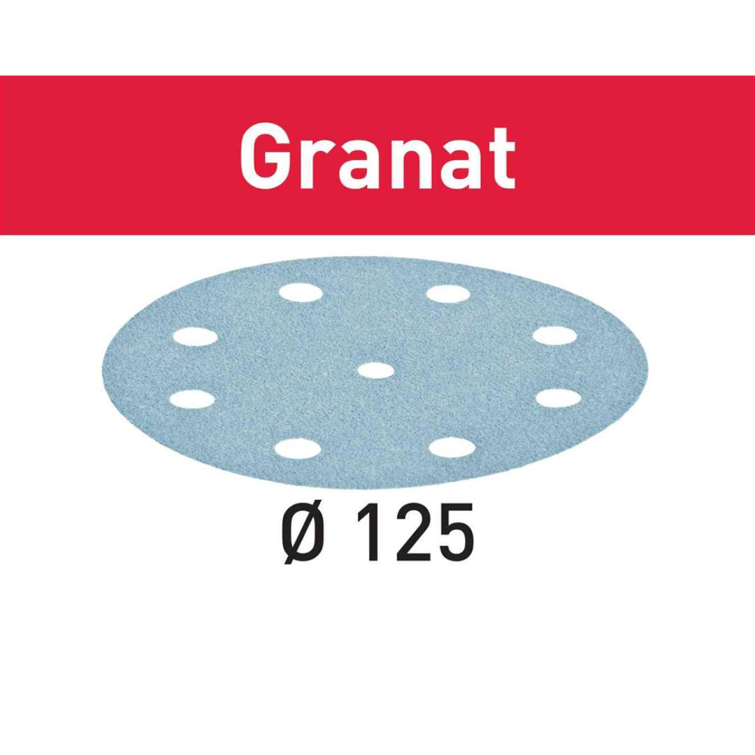 P180-Grit Granat Sandpaper for 125mm Sanders, 100ct