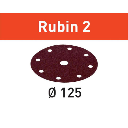 P60-Grit Rubin 2 Sandpaper for 125mm Sanders, 50ct