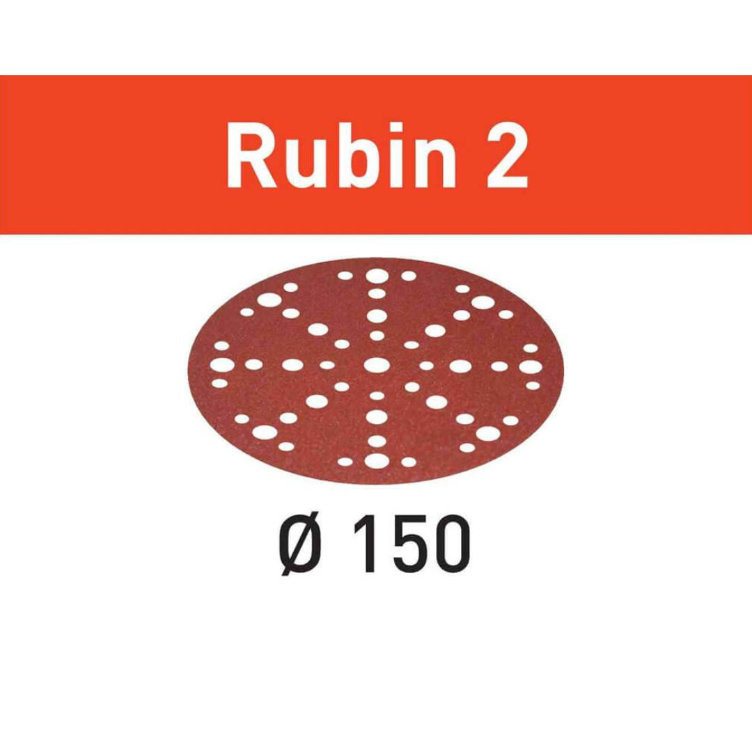 P80-Grit Rubin 2 Sandpaper for 150mm Sanders, 50ct