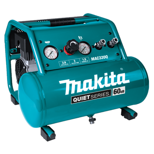 Makita Quiet 1‑1/2 HP 3 Gal Electric Air Compressor