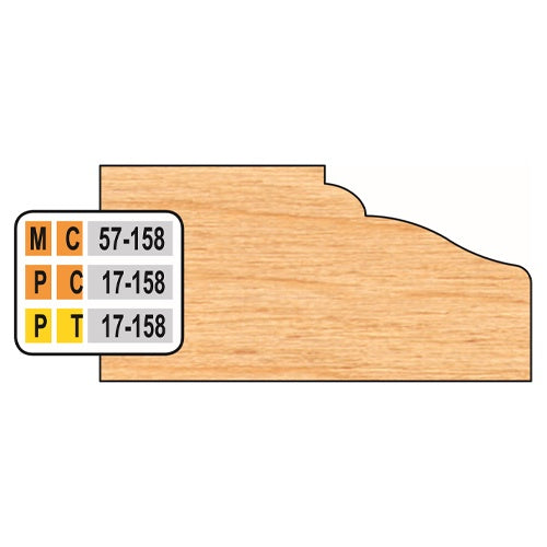 Freeborn MC-57-158 Door Edge Top Cutter Profile for 7/8" to 1" Material