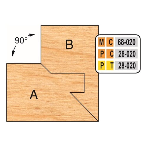 Freeborn PC-28-020 3pc Single Tongue and Groove Lock Mitre Cutter